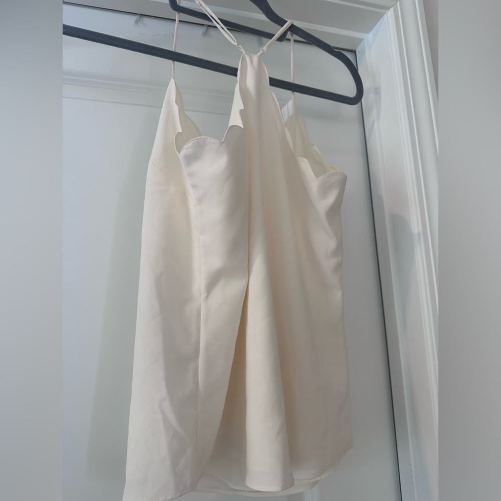 J. Crew Cream Scallop-Edge Cami Top - Picture 3 of 5